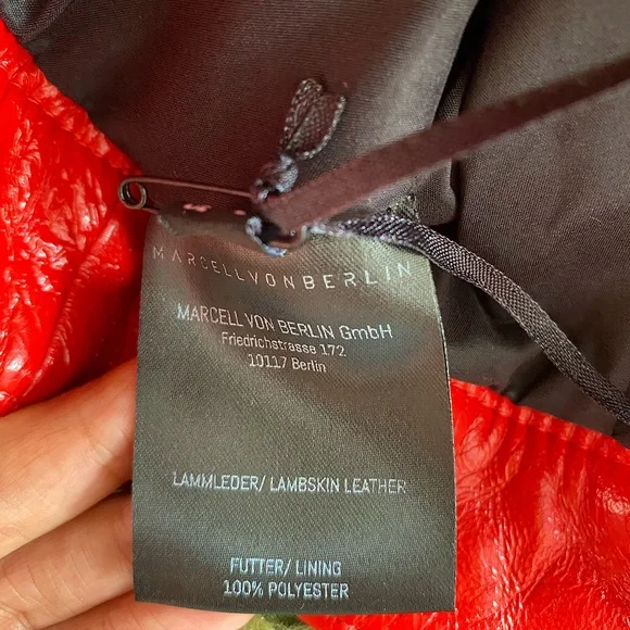 MARCELL VON BERLIN red coated leather skirt US SZ 6